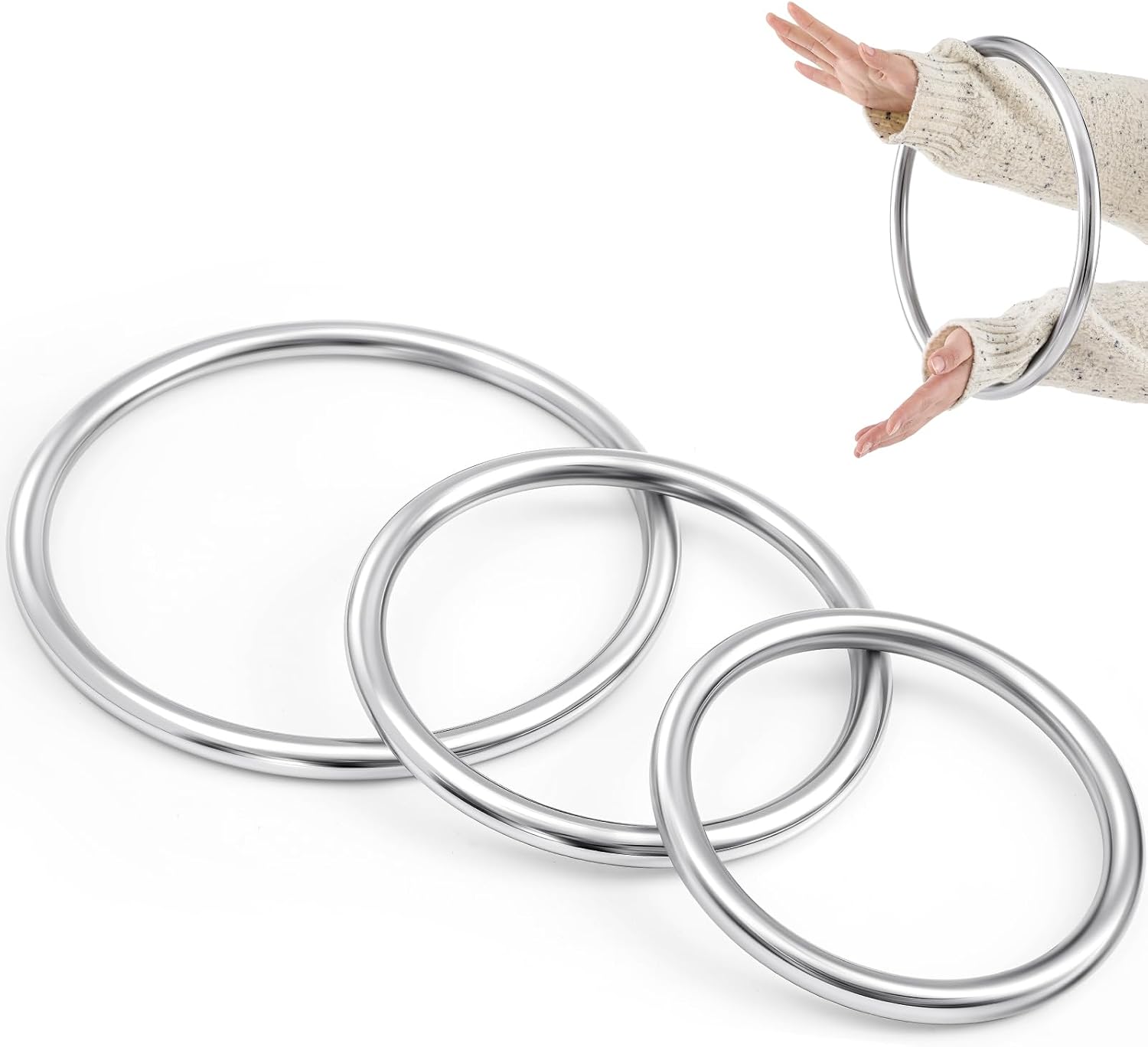 Blueweenly Set de 3 Anillos de Acero Inoxidable