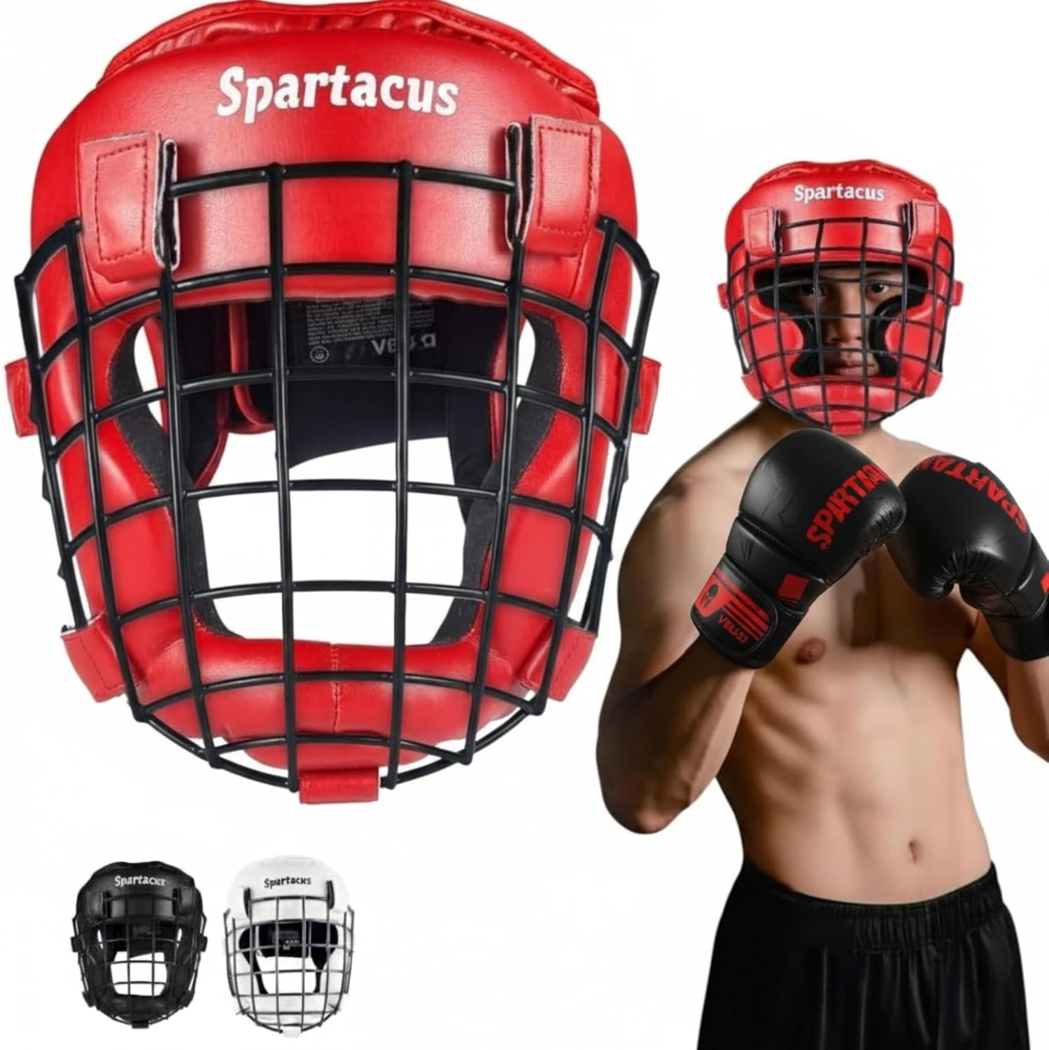 Victorbudo USA Casco de Boxeo con Parrilla Extraíble